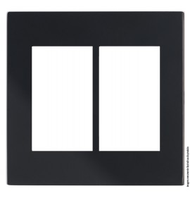 PLACA 4X4 6 MODULOS HORIZONTAL COM SUPORTE - RECTA BLACK SATIN